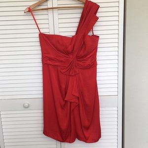 BCBGMAXAZRIA Red Palais 1 Shoulder Cocktail Dress